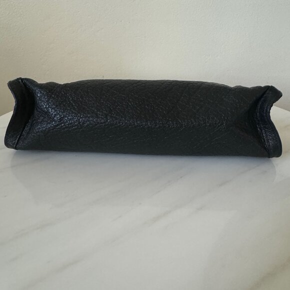 Vintage Carlos Falchi Buffalo Clutch Bag, Black Leather - Picture 6 of 13